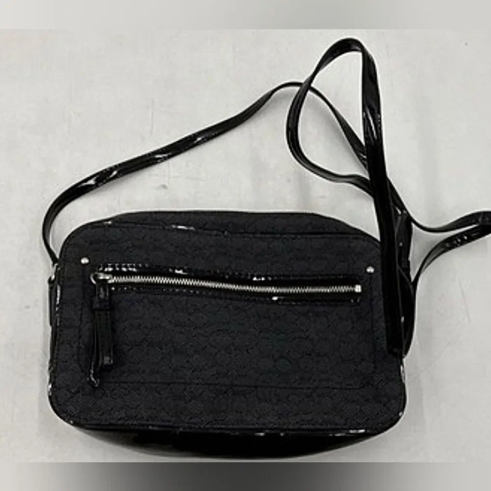 COACH Signature Monogram Black Crossbody Bag Purse Handbag